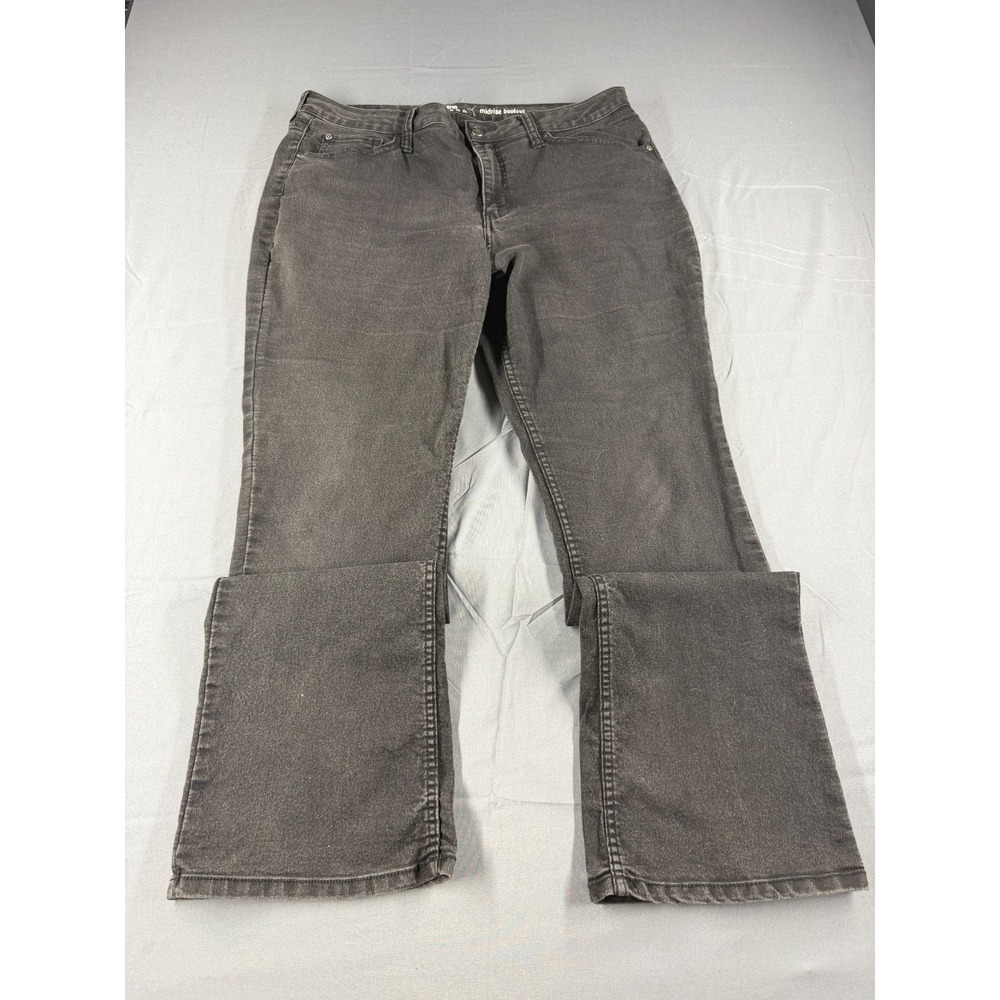 Lee Riders Jeans Womens Black Midrise Bootcut Stretch Denim 35x29 Faded